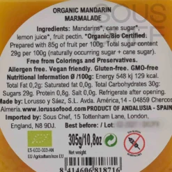 Outlet Organic Artisanal Mandarin Jam, 305g Ingredients Brands|Jam, Honey & Spreads
