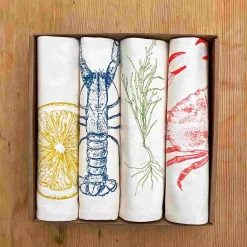 Hot Set of 4 Seafood Napkins Table Setting|Kitchen Textiles & Clothing