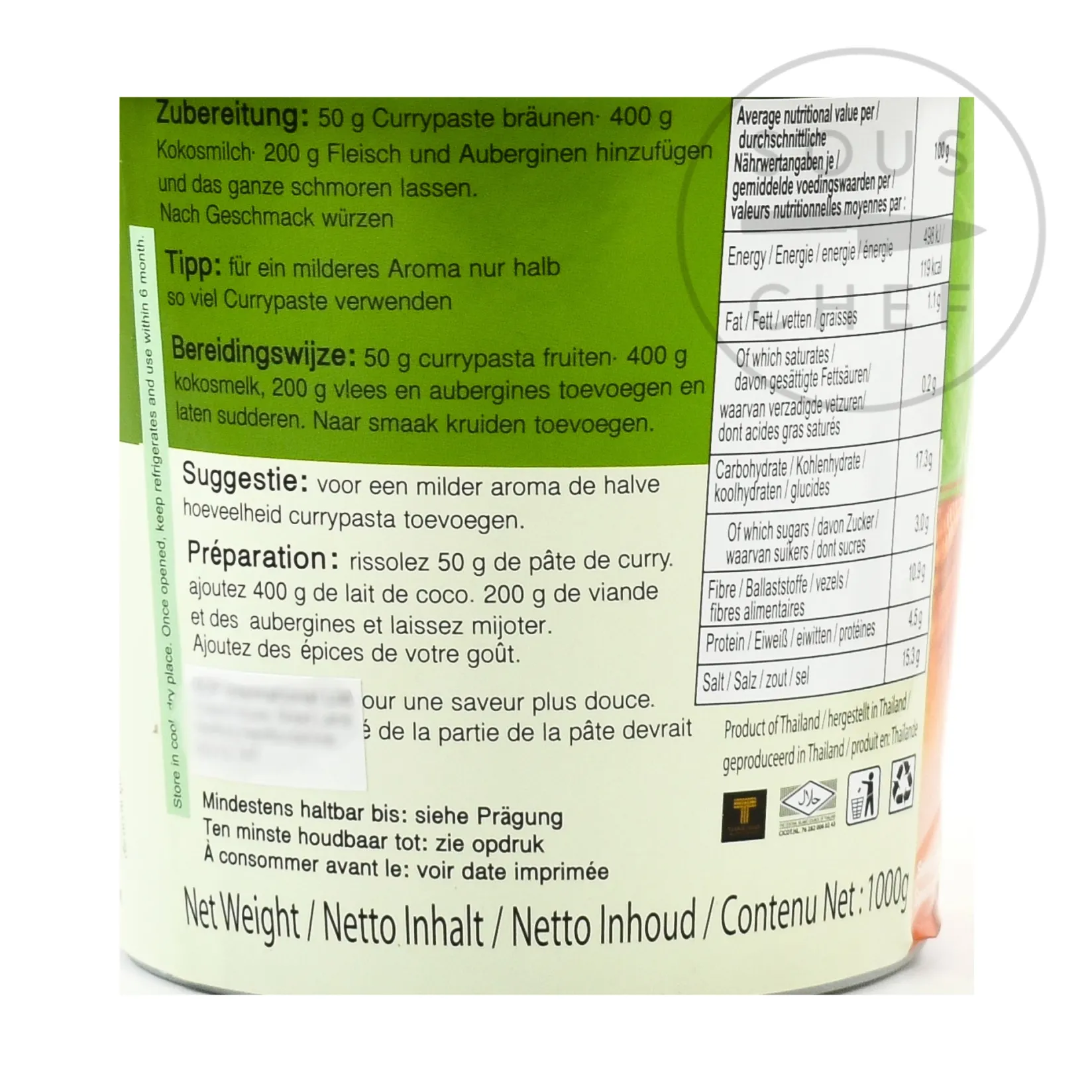 Online Green Curry Paste, 1kg Ingredients Brands|Southeast Asian Ingredients