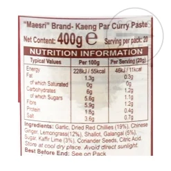 Discount Thai Jungle Curry Paste - Kaeng Par, 400g Ingredients Brands|Southeast Asian Ingredients