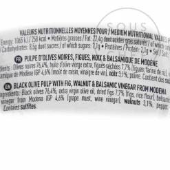 Online Black Olive Tapenade with Fig, Walnut Balsamic Vingegar of Modena, 100g Ingredients Brands|French Ingredients