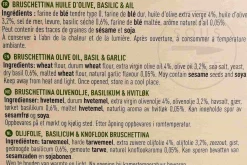 Hot Bruschettina With Olive Oil, Garlic & Basil, 80g Ingredients Brands|French Ingredients