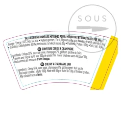 Clearance Cherry & Champagne Jam, 250g Ingredients Brands|French Ingredients