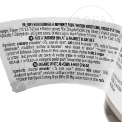 Clearance Organic White Almonds And Milk Spread, 220g Ingredients Brands|French Ingredients