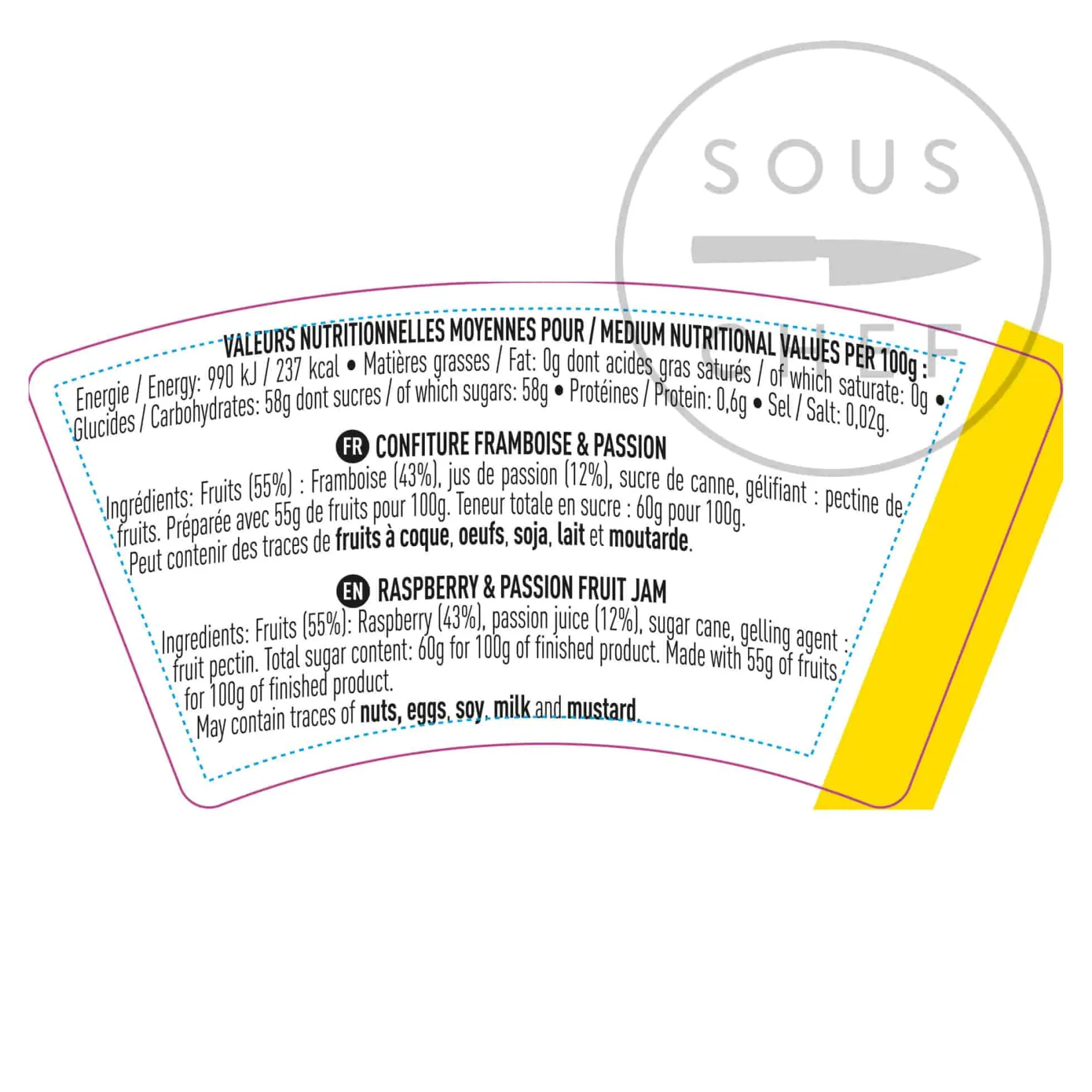 Online Raspberry & Passion Fruit Jam, 250g Ingredients Brands|French Ingredients