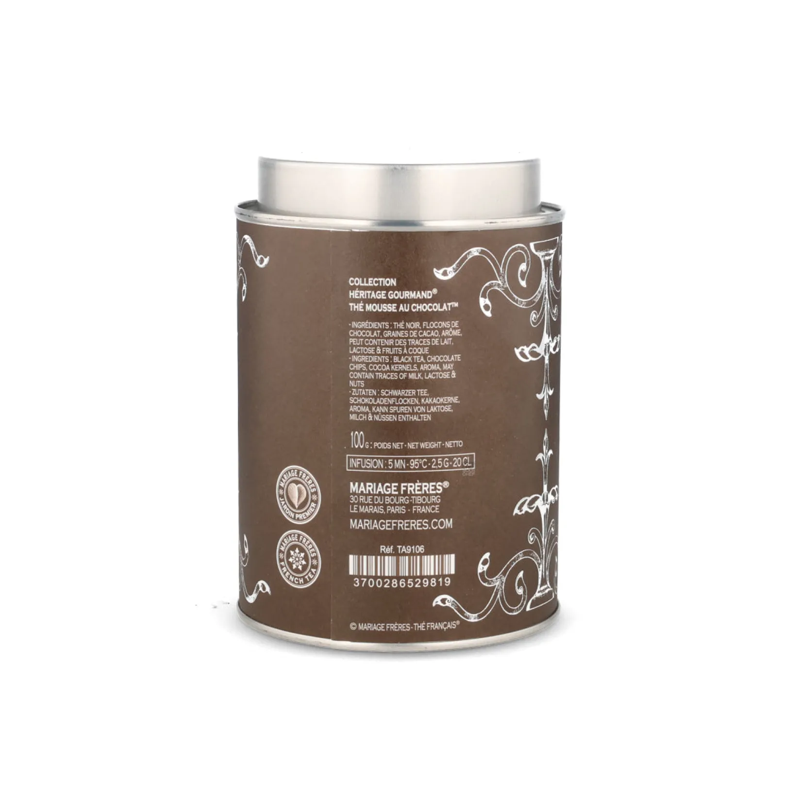 Online Heritage Gourmand Mousse au Chocolat Black Loose Tea, 100g Ingredients Brands|Drinks