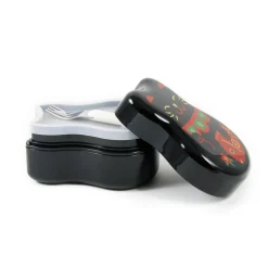 Maruko Black Cat 2-Tier Bento Box, 520ml Japanese Ingredients|Picnicware