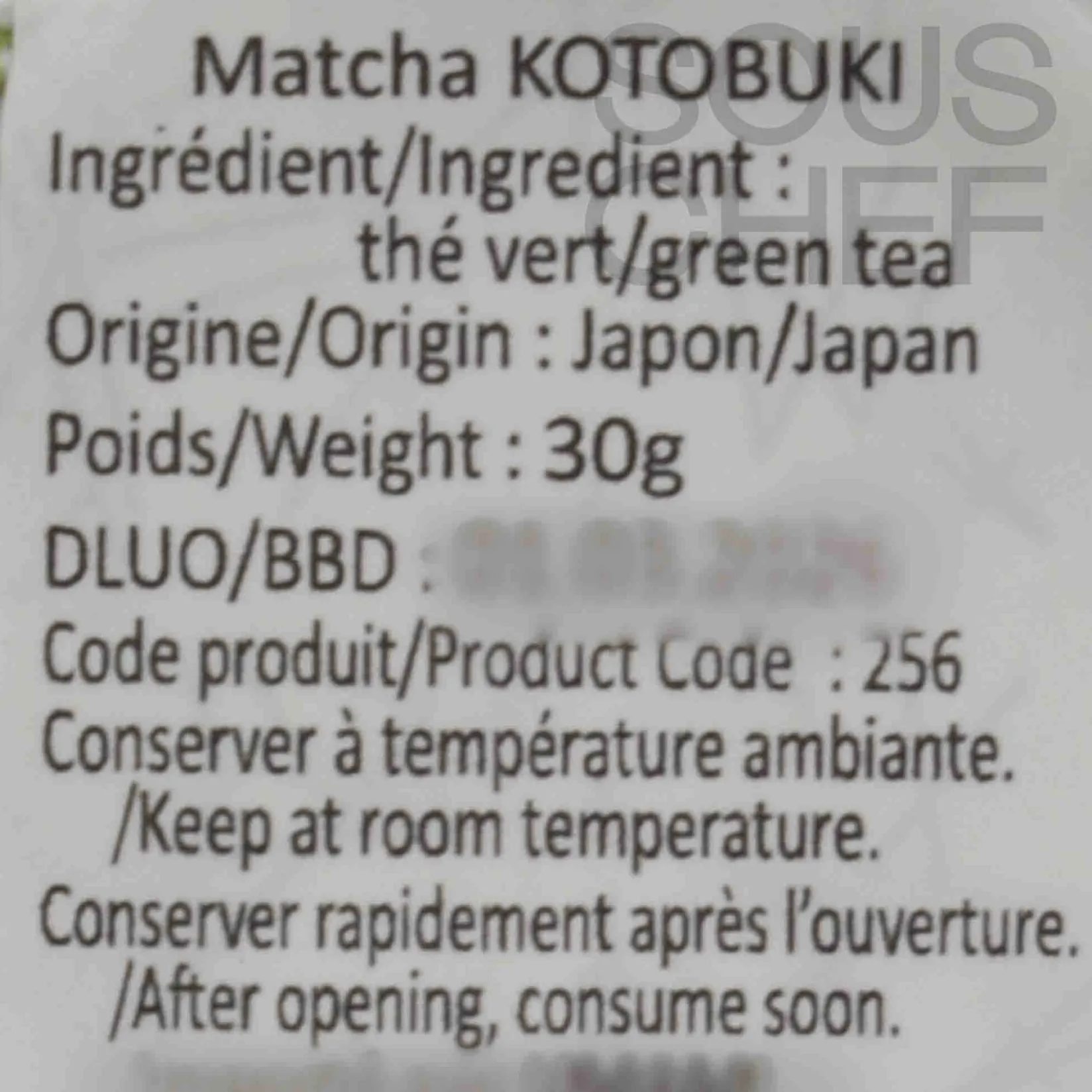 Discount Matcha Kotobuki, 30g Ingredients Brands|Drinks