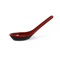 Outlet Melamine Red & Black Soup Spoon Tableware Brands|Japanese Ingredients