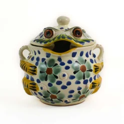 Online Mexican Hand Painted Floral Frog Sugar Bowl Mexican Ingredients|Tableware Brands