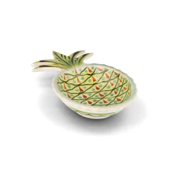 Clearance Mexican Hand Painted Green and Yellow Pineapple Large Plate, 23cm Plates|Crockery & Dinnerware