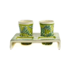 Hot Mexican Hand Painted Green Tequila Cup Set Mexican Ingredients|Tableware Brands