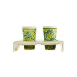 Hot Mexican Hand Painted Green Tequila Cup Set Mexican Ingredients|Tableware Brands