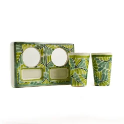 Hot Mexican Hand Painted Green Tequila Cup Set Mexican Ingredients|Tableware Brands