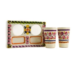 Hot Mexican Hand Painted Purple Tequila Cup Set Tableware Brands|Mexican Ingredients