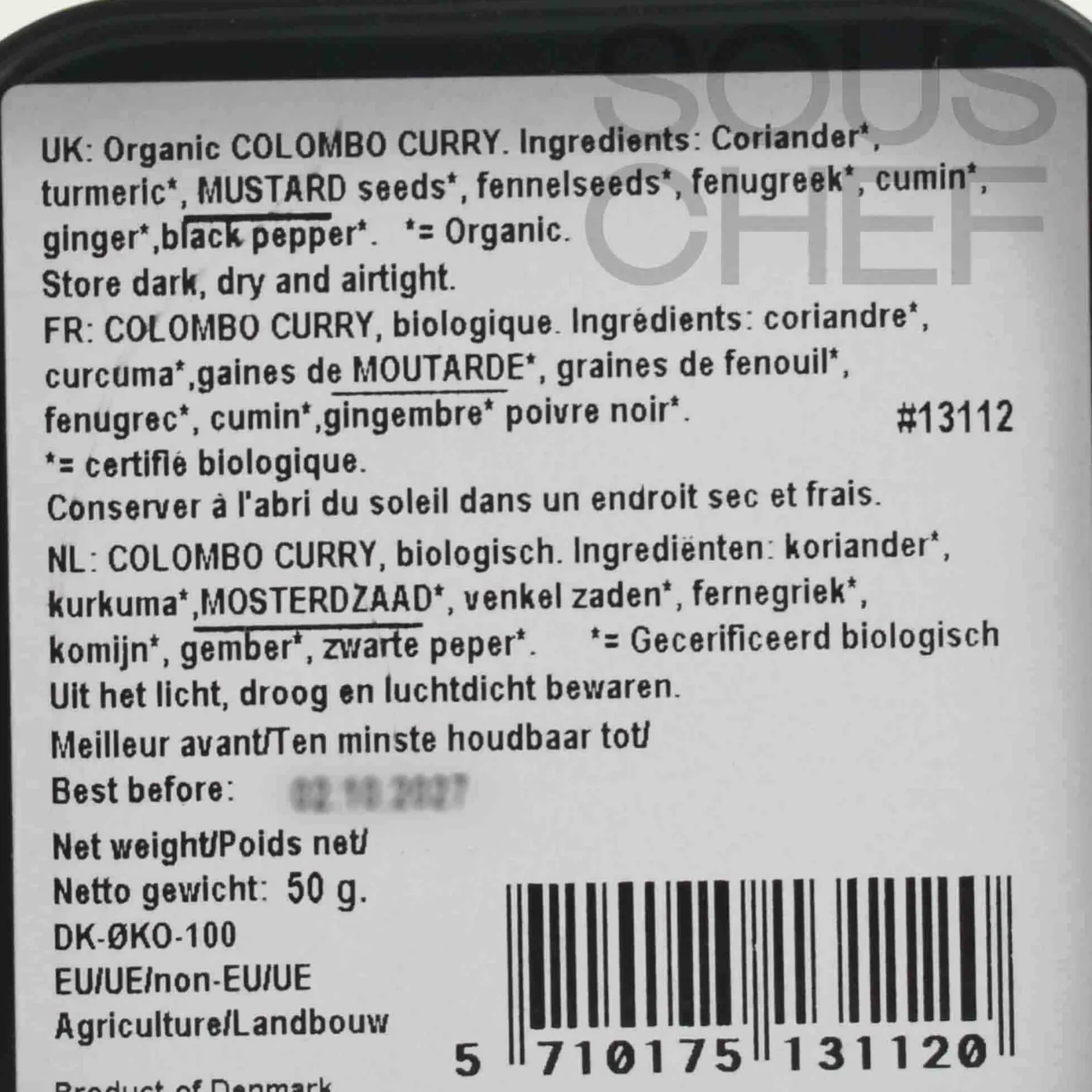 Clearance Organic Colombo Curry, 50g Caribbean Ingredients|Herbs & Spices