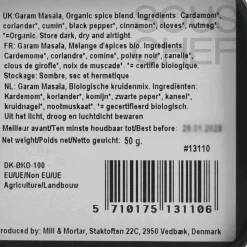 Hot Organic Garam Masala, 50g Indian Ingredients|Herbs & Spices