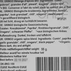 Outlet Organic Gringo Tex Mex, 55g Ingredients Brands|Mexican Ingredients