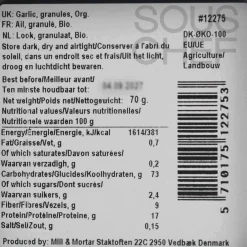 Outlet Organic Italian Garlic Granules, 70g Italian Ingredients|Herbs & Spices