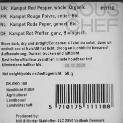 Best Organic Kampot Red Peppercorn, 50g Ingredients Brands|Middle Eastern Ingredients