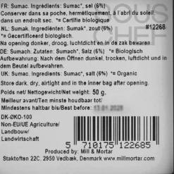 Clearance Organic Sumac, 50g Ingredients Brands|Middle Eastern Ingredients