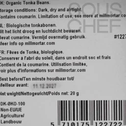 Sale Organic Tonka Beans, 20g French Ingredients|Herbs & Spices