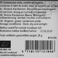 Organic Whole Green Cardamom, 25g Ingredients Brands|Indian Ingredients