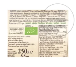 Outlet Organic Gluten Free "Calamari" Pasta, 250g Ingredients Brands|Italian Ingredients
