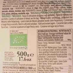 Discount Organic Linguine Integrali Wholemeal Pasta, 500g Ingredients Brands|Italian Ingredients