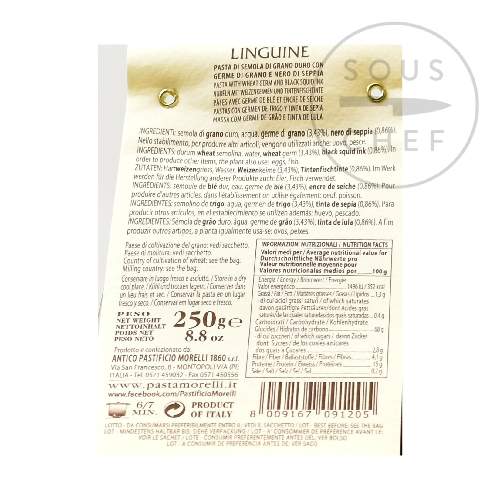 New Squid ink Linguine, 250g Italian Ingredients|Pasta, Rice & Beans