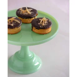 Hot Jade Milk Glass Cake Stand American Ingredients|Serveware