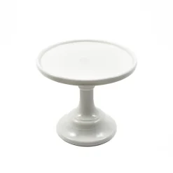 Clearance White Milk Glass Cake Stand American Ingredients|Serveware