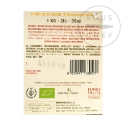 Sale Organic Enkir (Einkorn) Spelt Grain, 1kg Ingredients Brands|Italian Ingredients