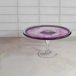 Best Murano Glass Amethyst Cake Stand, 25cm Tableware Brands