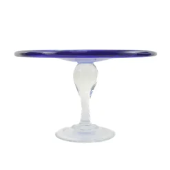 Outlet Murano Glass Blue Cake Stand, 25cm Tableware Brands