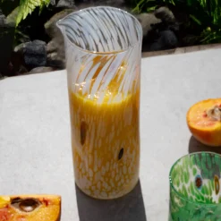 Hot Murano Glass Tall Pitcher, White Jugs & Bottles|Tableware Brands