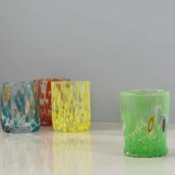 Clearance Murano Glass Tumbler, Green Table Setting|Drinking Glasses