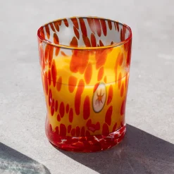 Clearance Murano Glass Tumbler, Orange Table Setting|Drinking Glasses