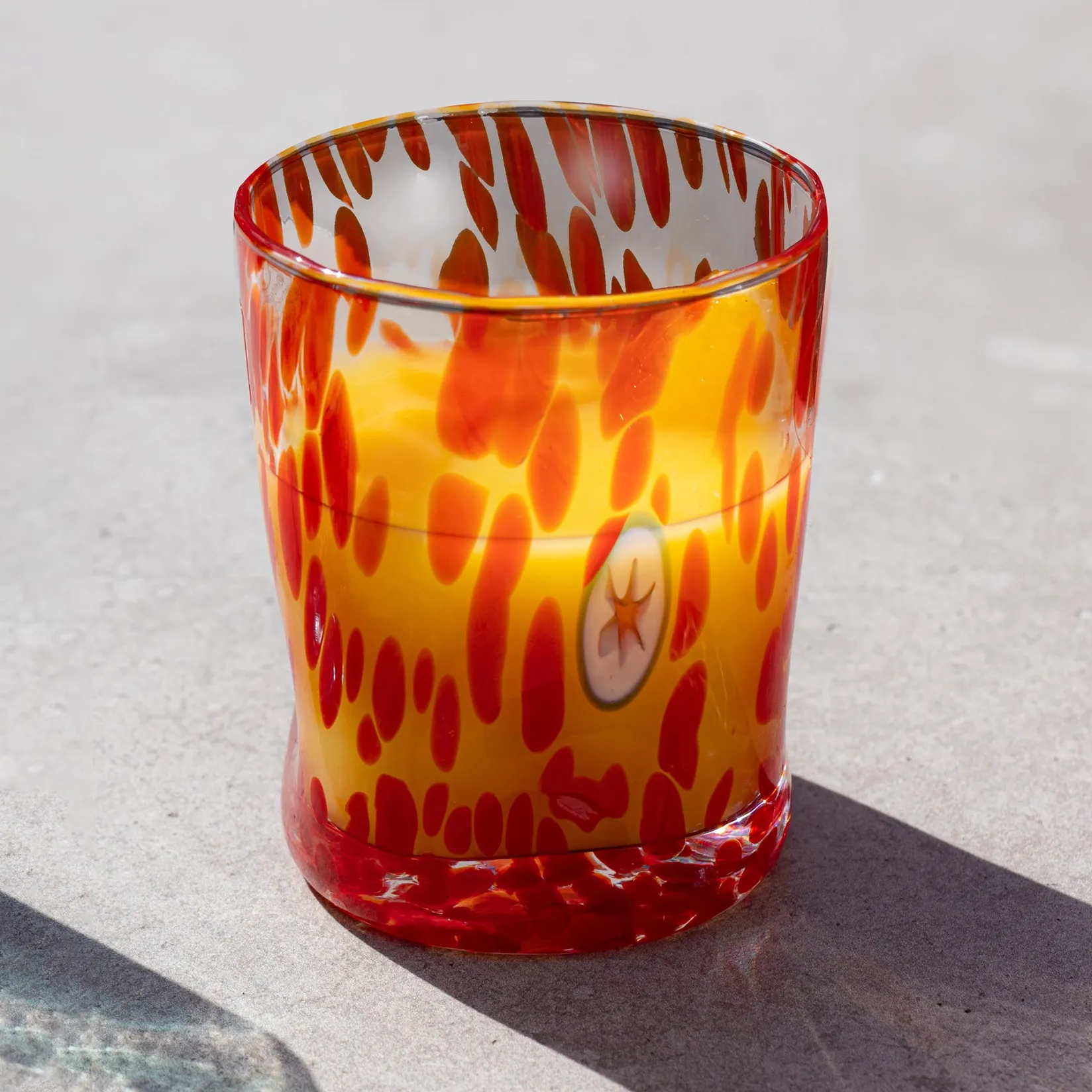 Clearance Murano Glass Tumbler, Orange Table Setting|Drinking Glasses
