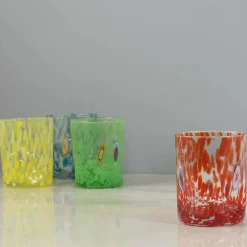 Clearance Murano Glass Tumbler, Orange Table Setting|Drinking Glasses