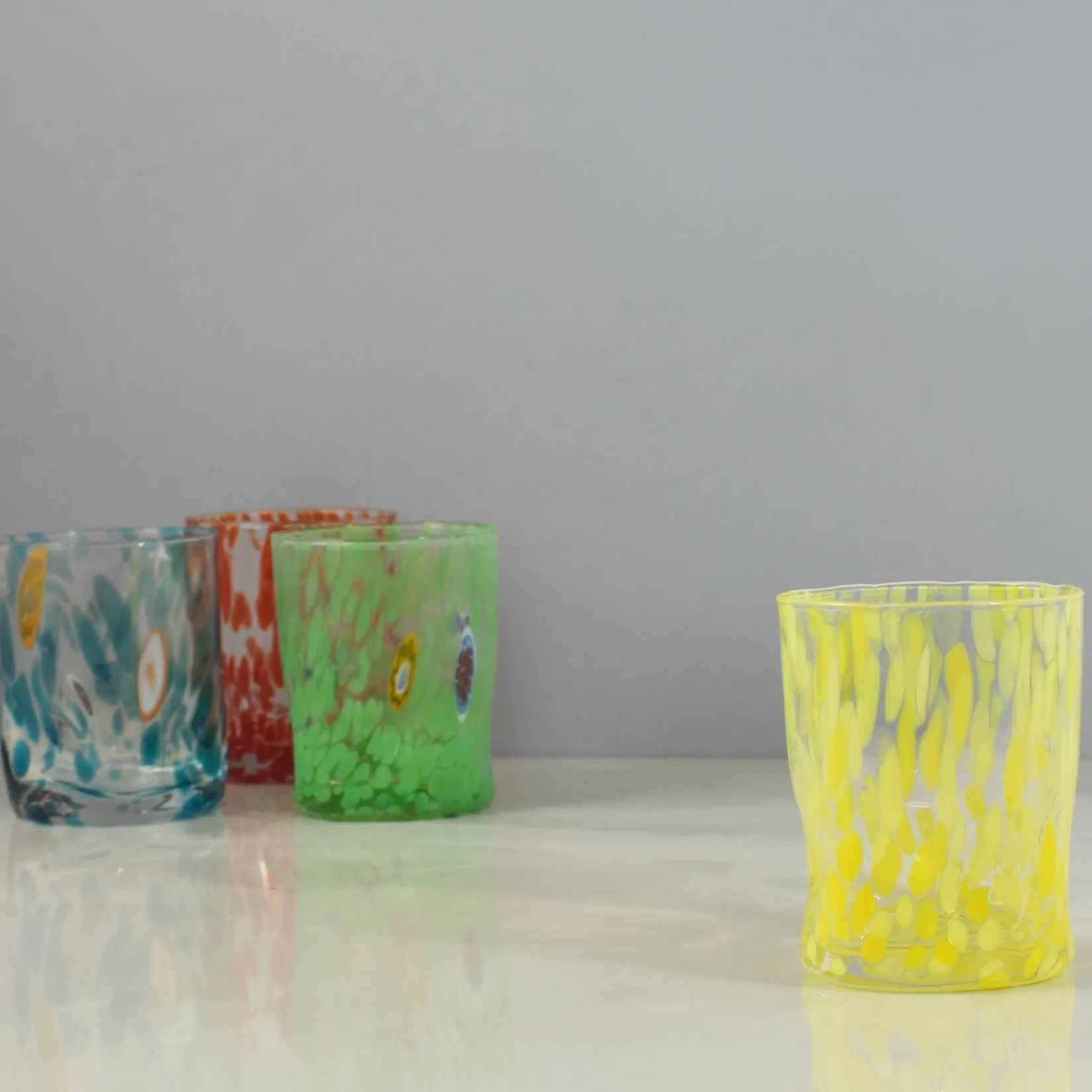 Online Murano Glass Tumbler, Yellow Table Setting|Drinking Glasses