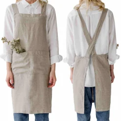 Hot Natural Crossback Linen Apron Kitchen Textiles & Clothing