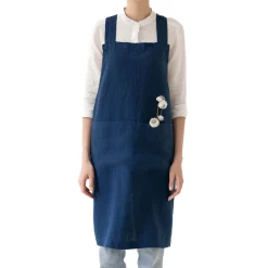 Best Navy Crossback Linen Apron Kitchen Textiles & Clothing