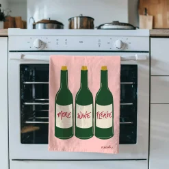 Discount More Wine Please Tea Towel Kitchen Textiles & Clothing