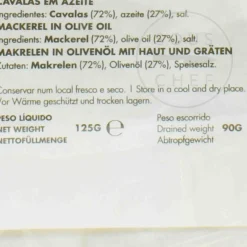 Outlet Mackerel in Olive Oil, 125g Ingredients Brands|Tinned Fish & Seafood