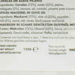 Outlet Mackerel in Olive Oil, Spicy 125g Ingredients Brands|Tinned Fish & Seafood