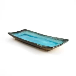 Online Oblong Turquoise Platter Korean Ingredients|Japanese Ingredients