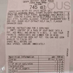 New Oden Soup Base, 750g Ingredients Brands|Stock & Bouillon