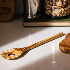 Online Olive Wood Pasta Spoon, 30cm Kitchen Tools & Utensils
