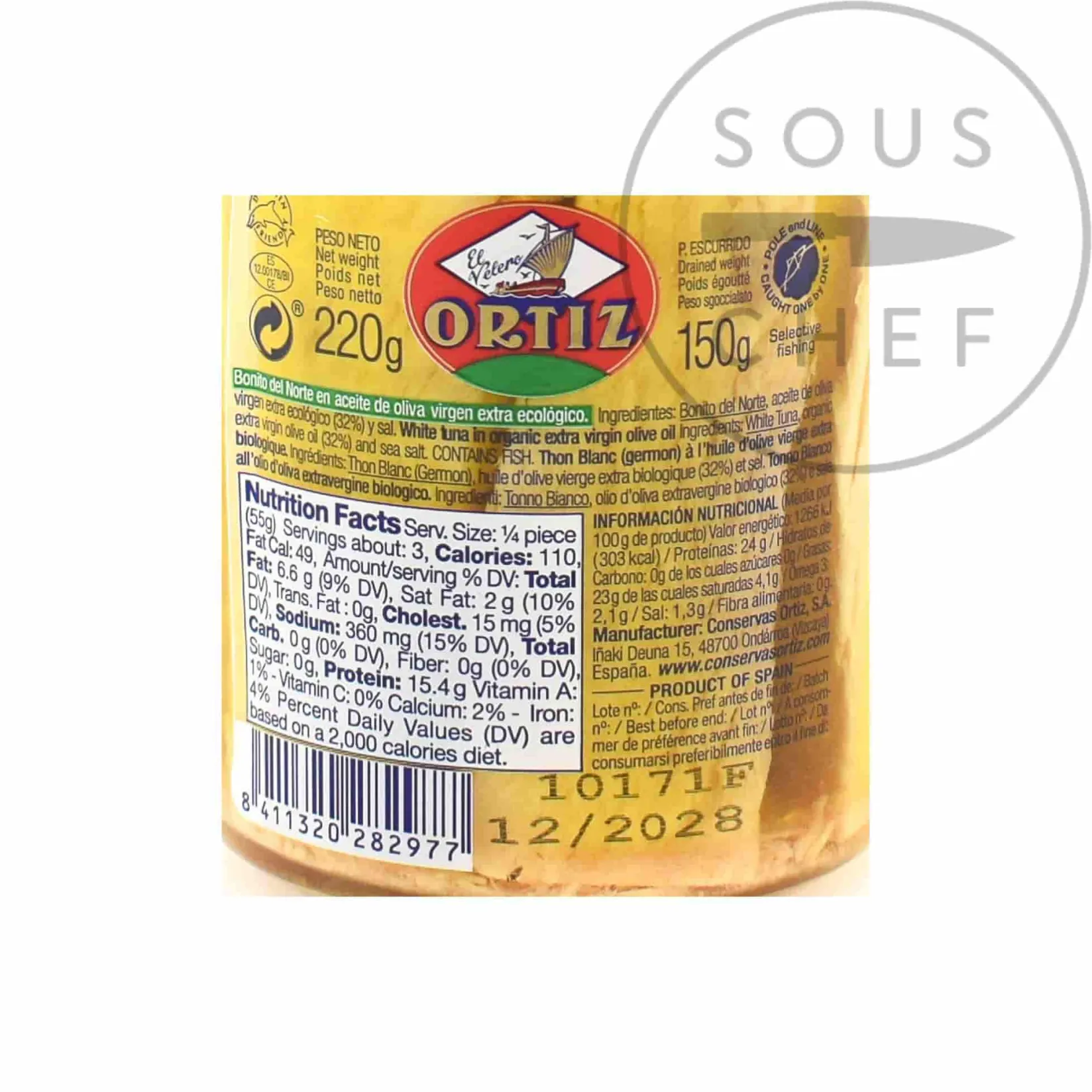 Bonito Tuna in Organic Olive Oil, 220g Ingredients Brands|Spanish Ingredients